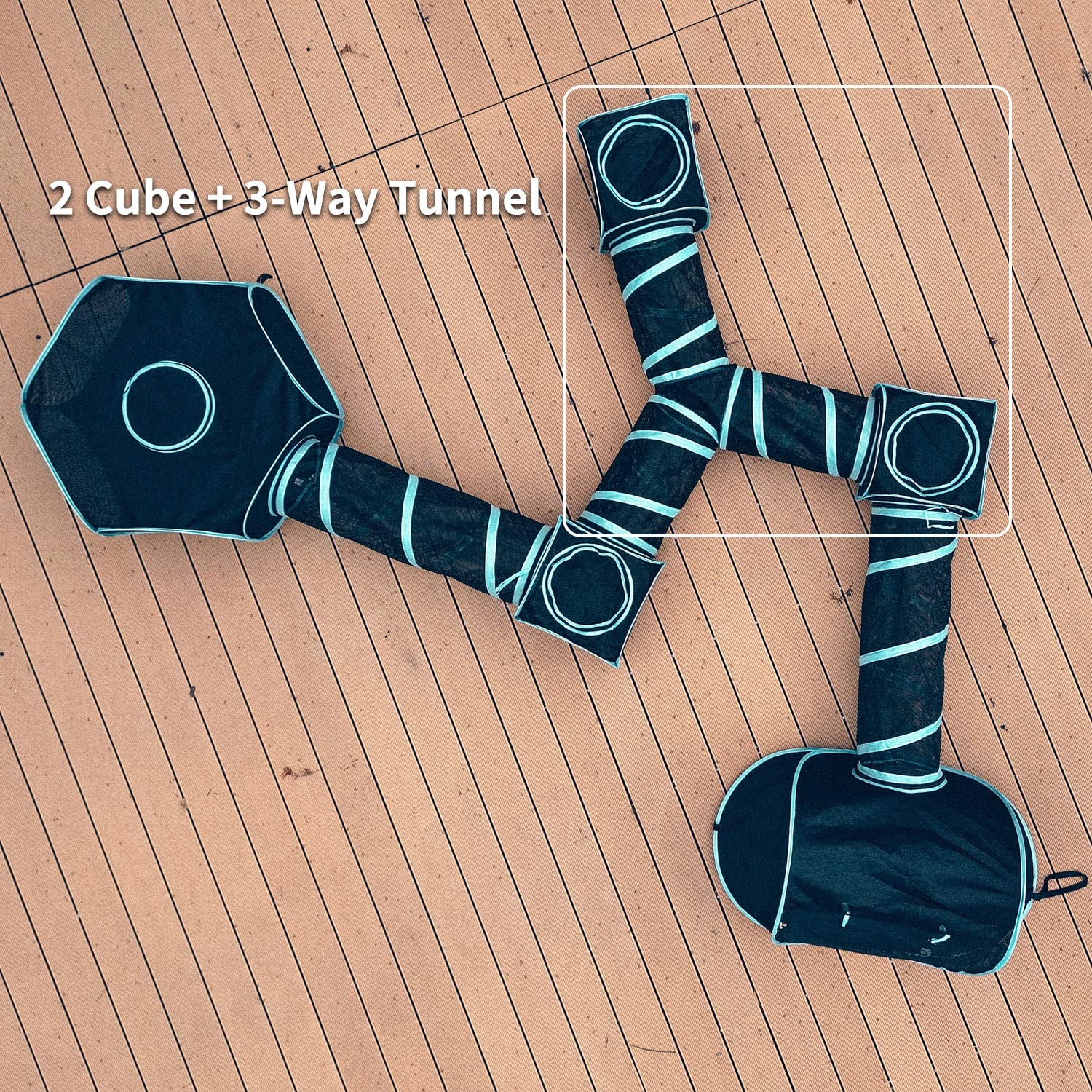 Cat Cube and 3-Way Tunnel Play Set
