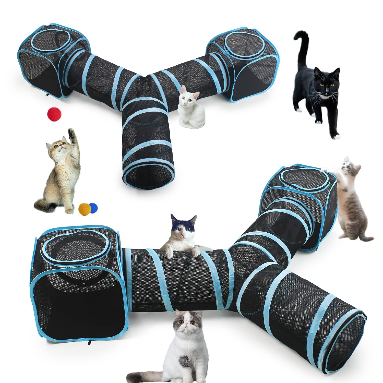 Cat Cube and 3-Way Tunnel Play Set