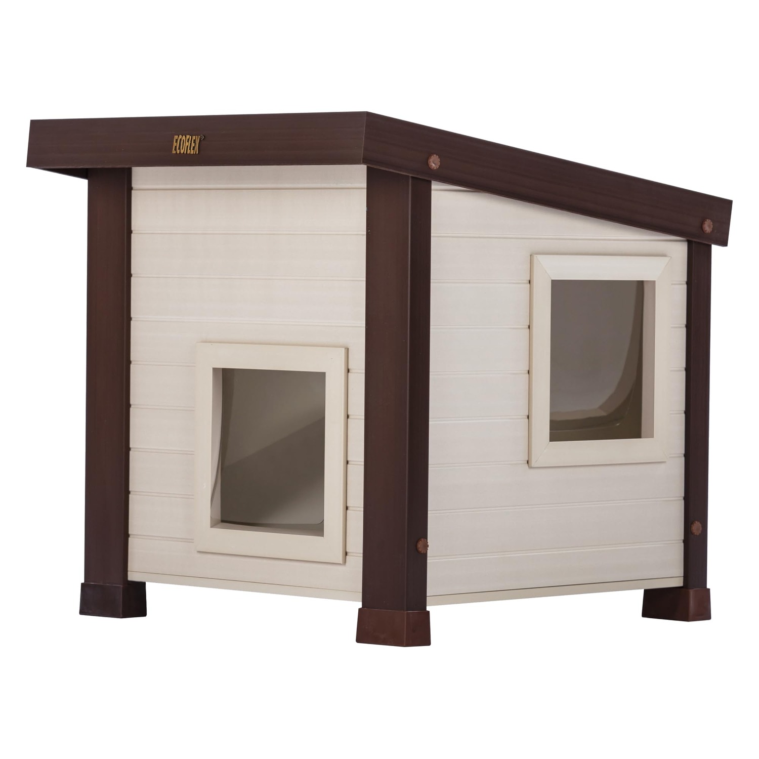 Outdoor Cat House with Two Doors