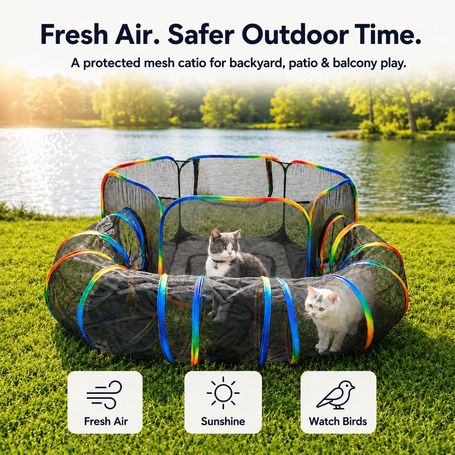 Cat Tent and Tunnel Outdoor Enclosure Set: image 2