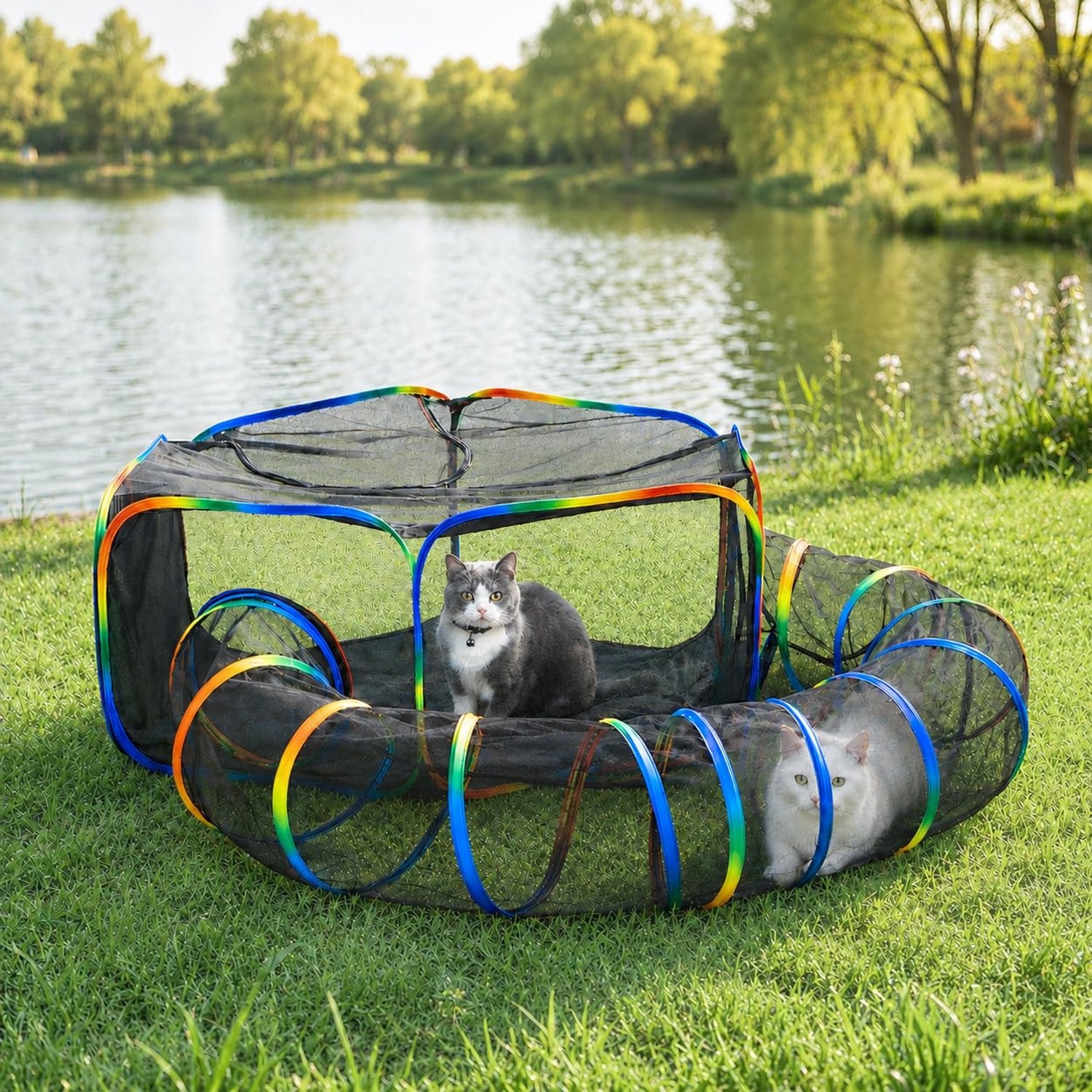 Cat Tent and Tunnel Outdoor Enclosure Set