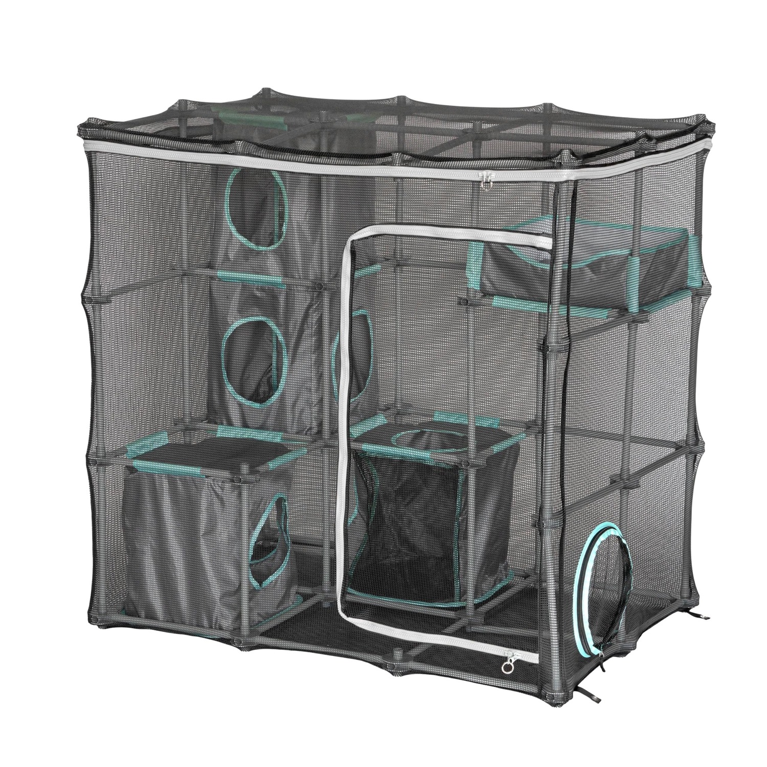 Outdoor Mega Catio Kit with Tunnel Port and Cubby Cubes: image 3
