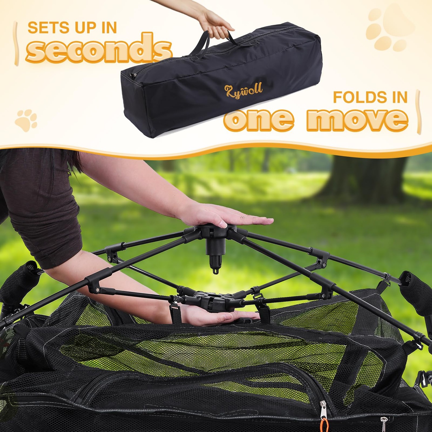 Rywell Pop-Up Cat Enclosure with Three-Tier Mesh Tent: image 4