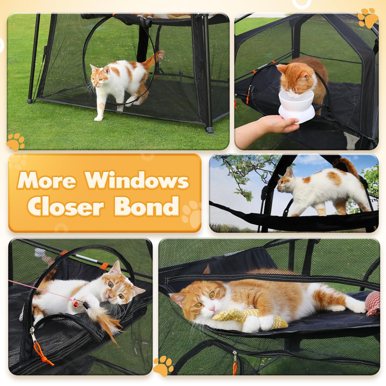 Rywell Pop-Up Cat Enclosure with Three-Tier Mesh Tent: image 5