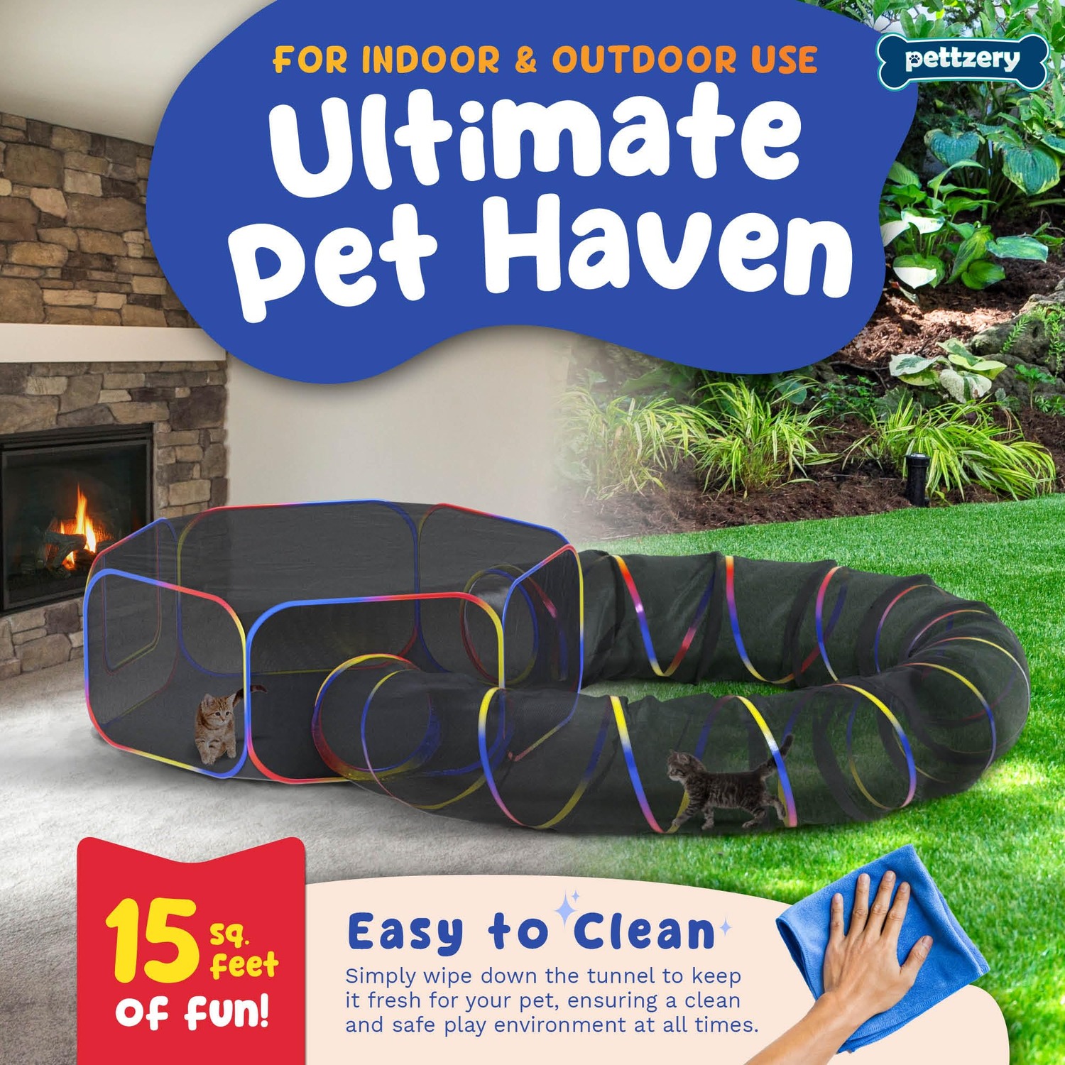 Pettzery Portable Catio Tent with Play Tunnel: image 4