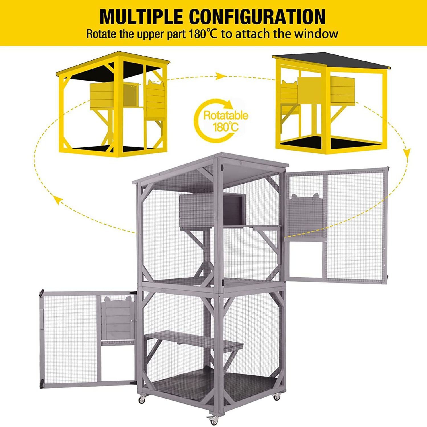 Walk-In Catio Wooden Outdoor Cat Enclosure: image 5