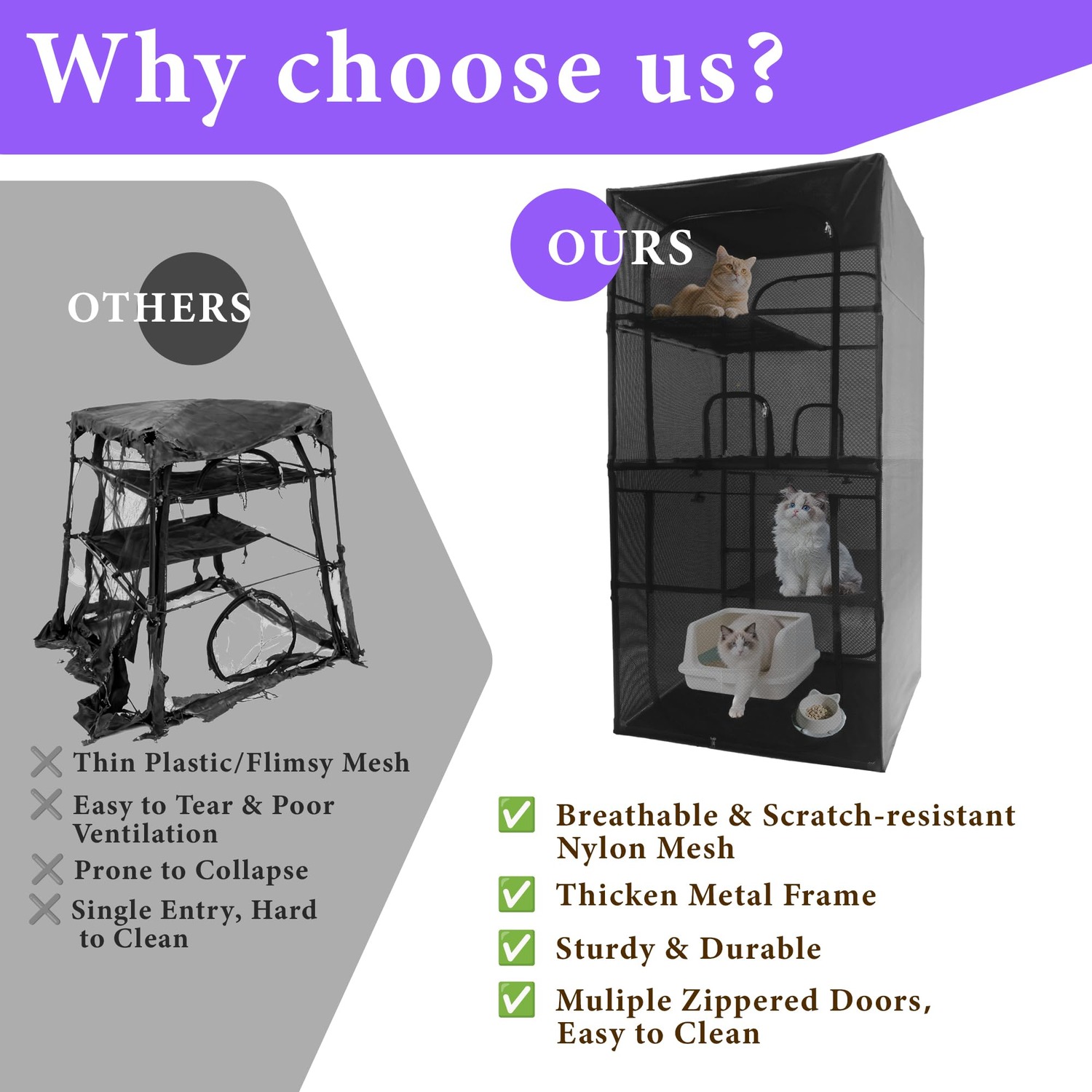 Deblue 4-Tier Window Catio Outdoor Cat Enclosure: image 2