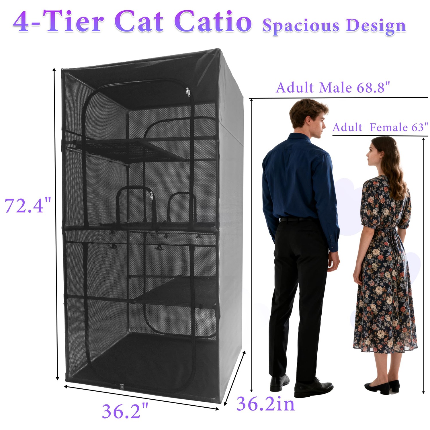 Deblue 4-Tier Window Catio Outdoor Cat Enclosure: image 3