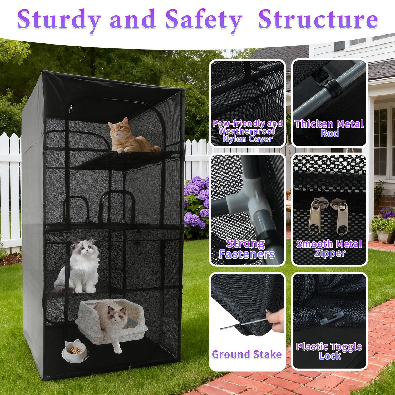 Deblue 4-Tier Window Catio Outdoor Cat Enclosure: image 4