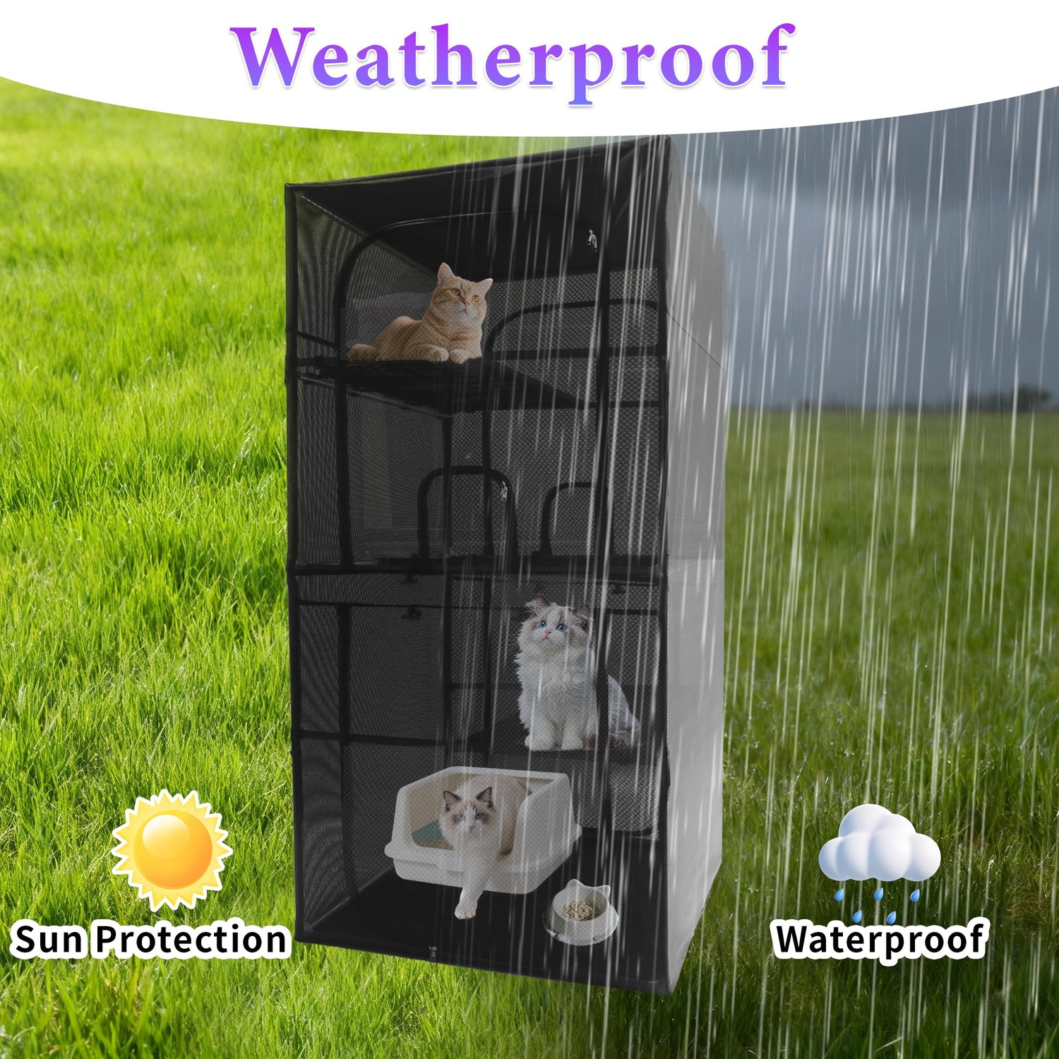 Deblue 4-Tier Window Catio Outdoor Cat Enclosure: image 5