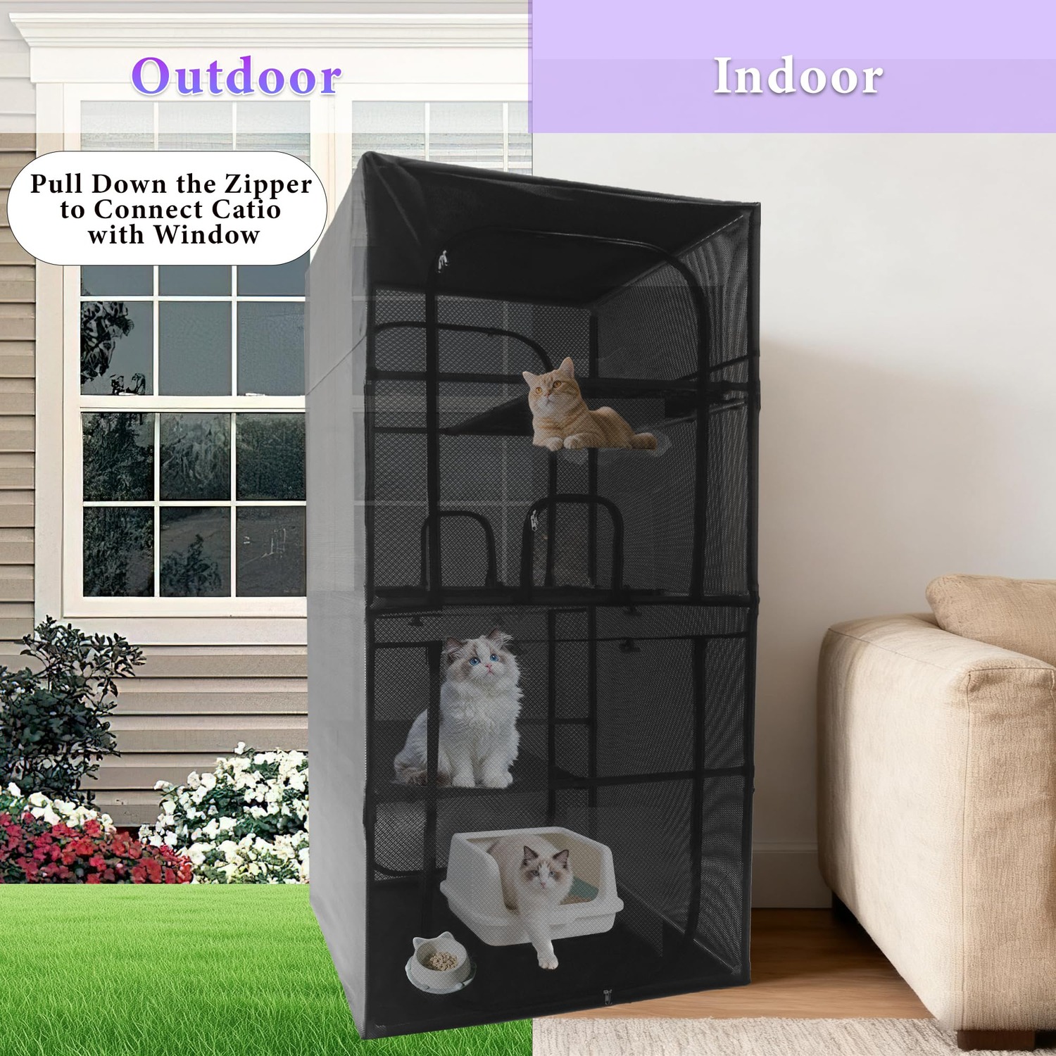 Deblue 4-Tier Window Catio Outdoor Cat Enclosure: image 6